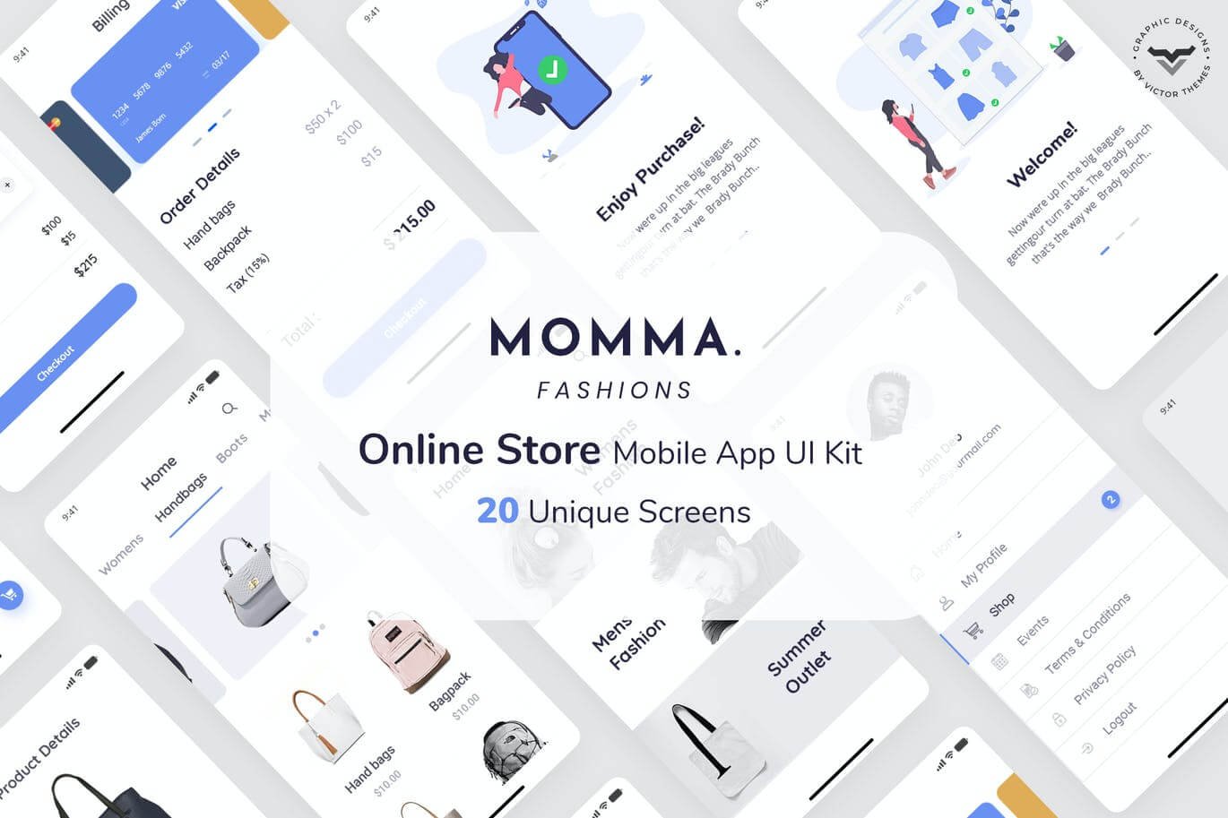 Momma Online Store Mobile App UI Kit