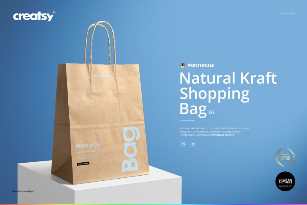 Download 20+ Editable Kraft Bag Mockup PSD Templates - Mockup Den