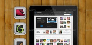 Pad with Icons Mockup