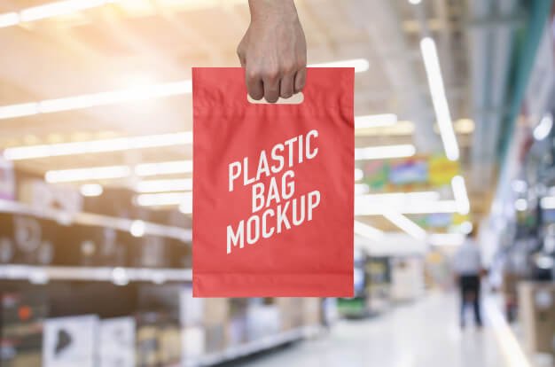 Plastic bag mockup Premium Psd