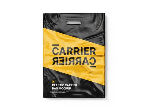 Plastic carrier bag mockup template Premium Psd