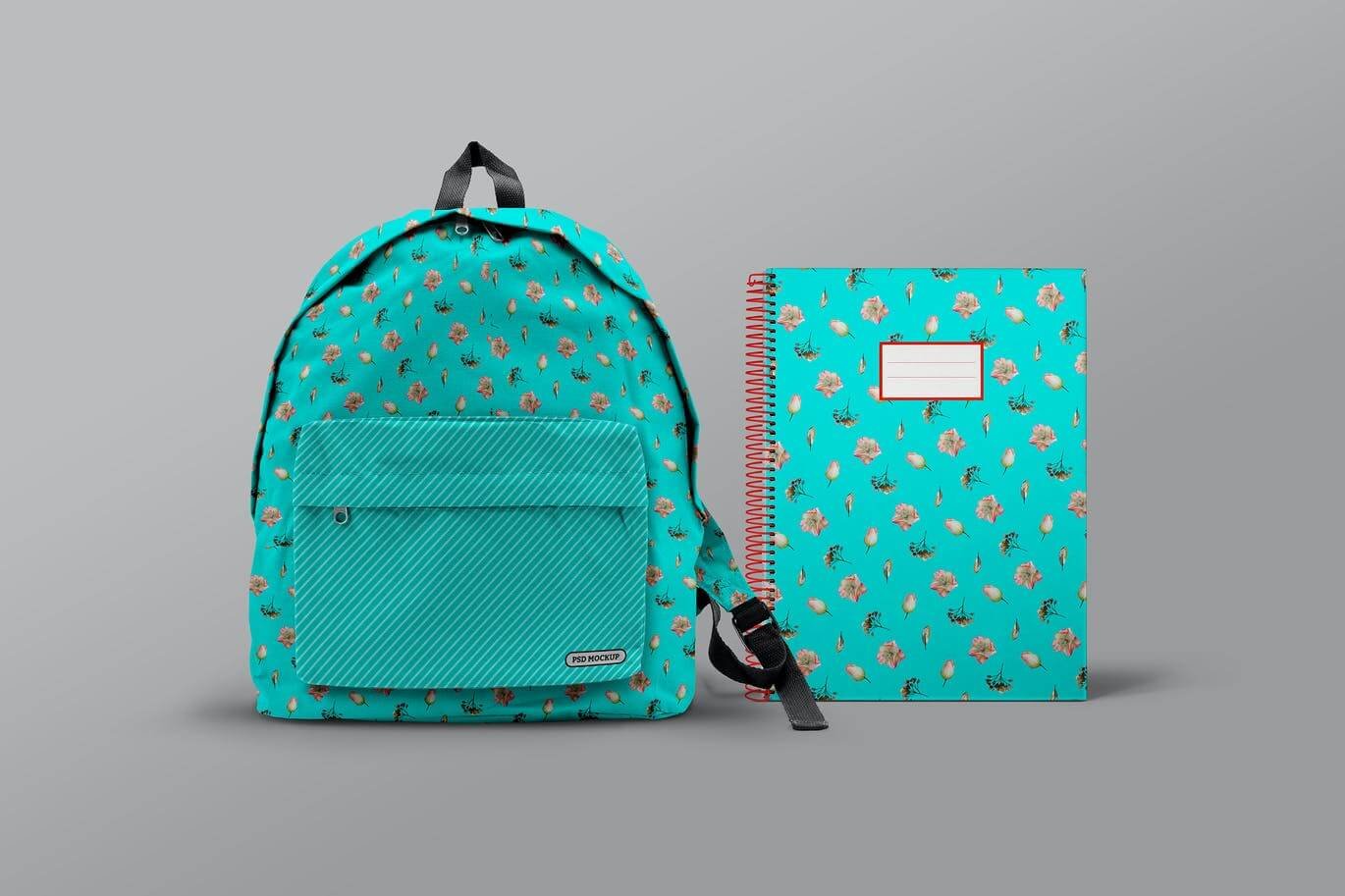 School Backpack & School Notebook Mockup