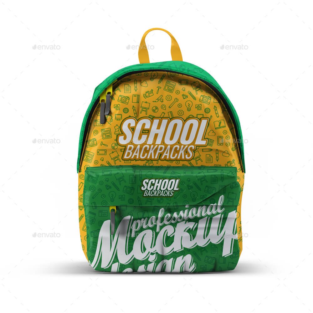 School Backpacks Mock-Up