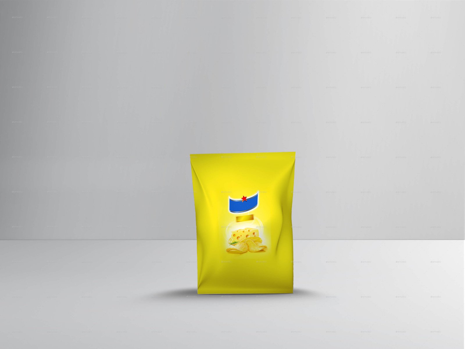 Small Size Potato Chips Bag Mockup