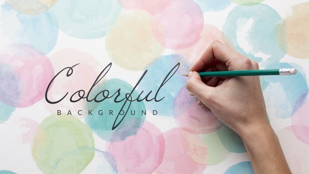 Watercolor drawing with mock-up Free Psd