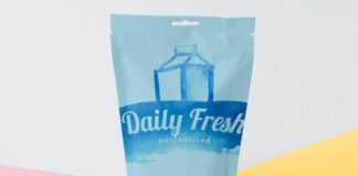 Zipper bag packaging mockup Premium Psd