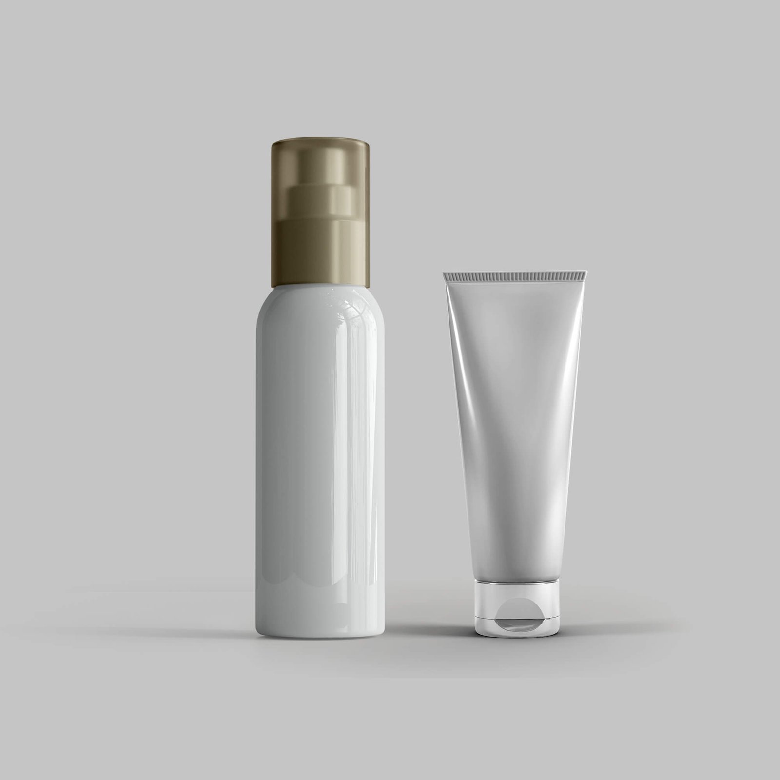 Blank Cosmetic Tube & Bottle - Mockup
