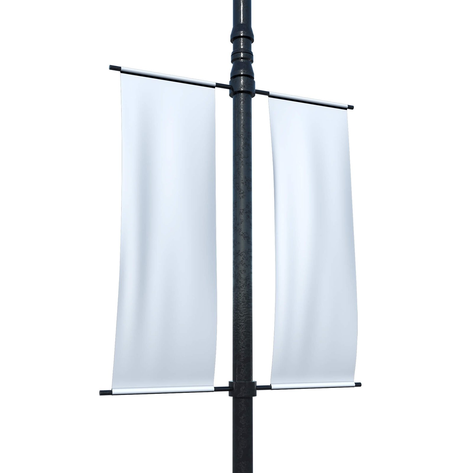 Blank Free Light Pole Banner Mockup PSD Template