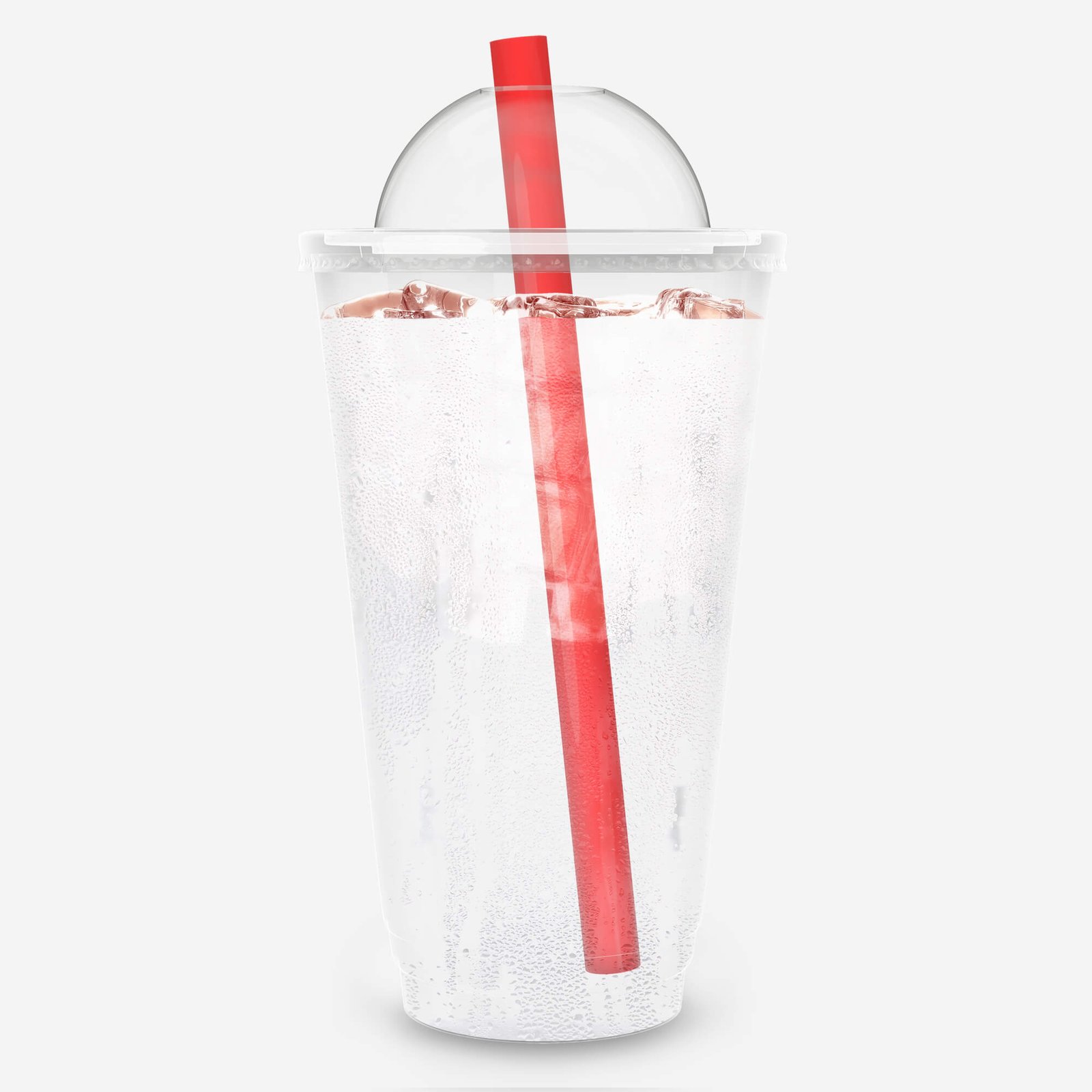 Transparent Plastic Soda Cup With Ice Mockup - Free Download