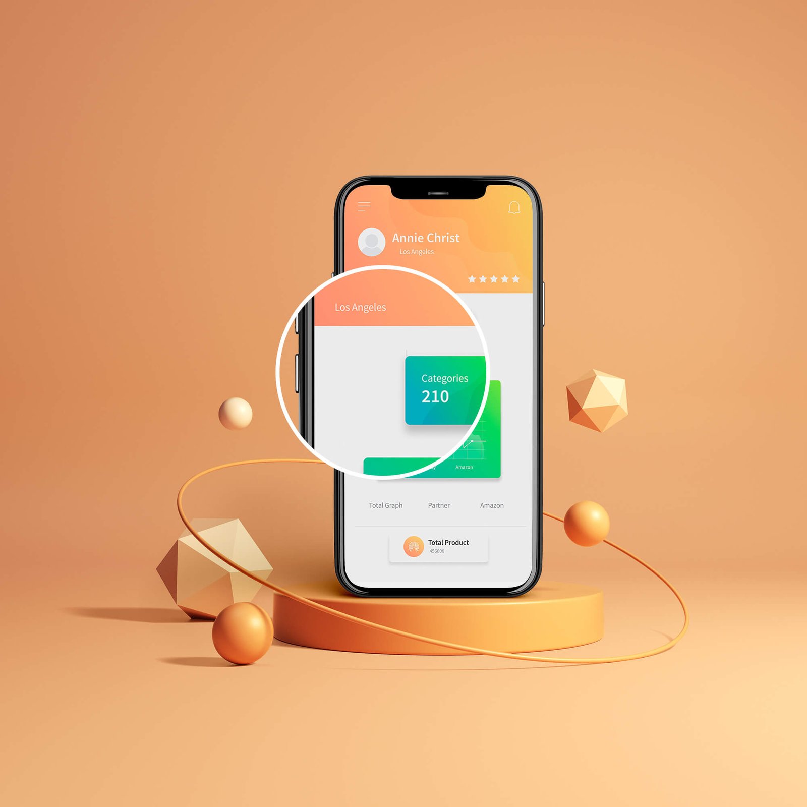 Close Up Of a Free App Mockup PSD Template