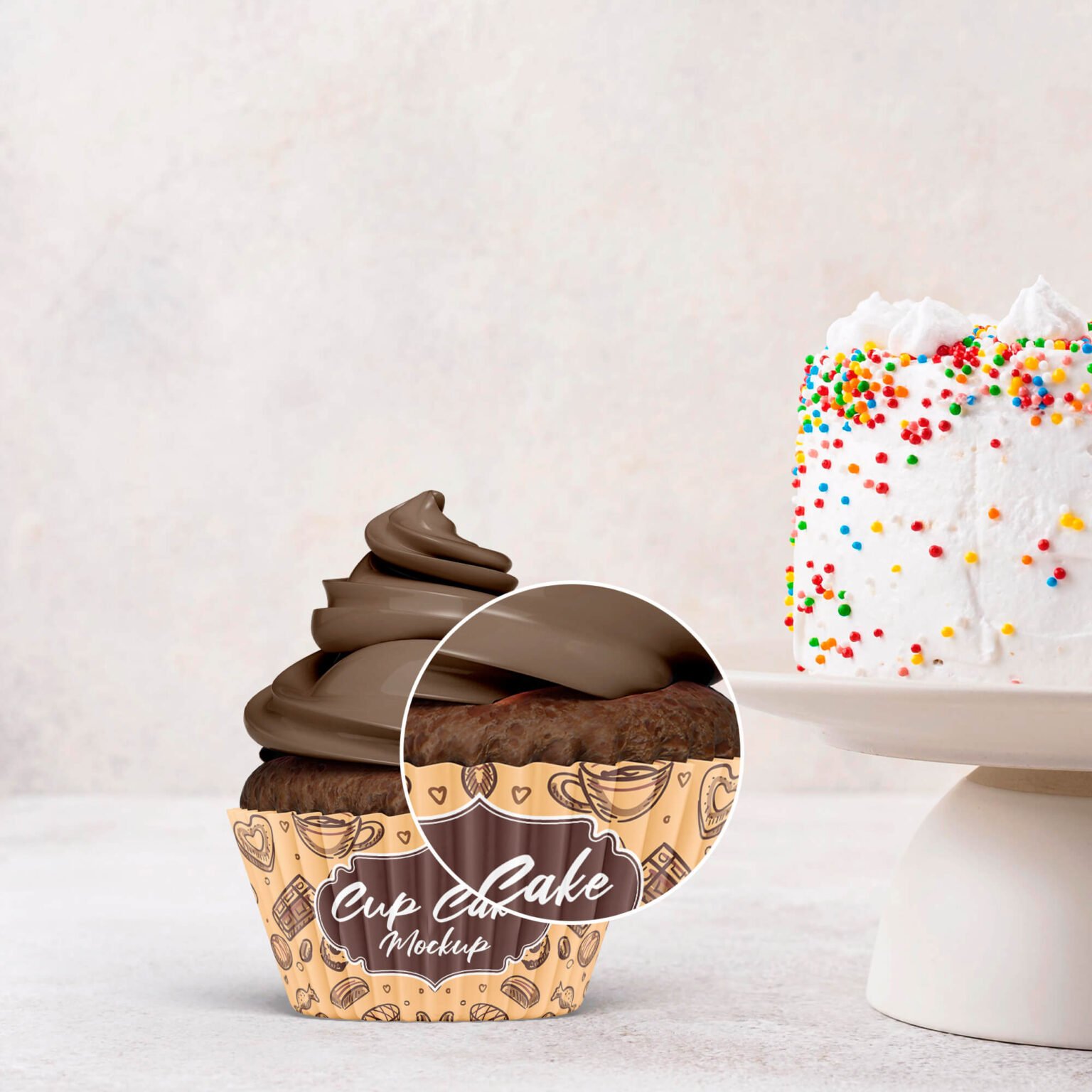 Download 21+ Free Creative Cupcake Mockup PSD Template with Topping