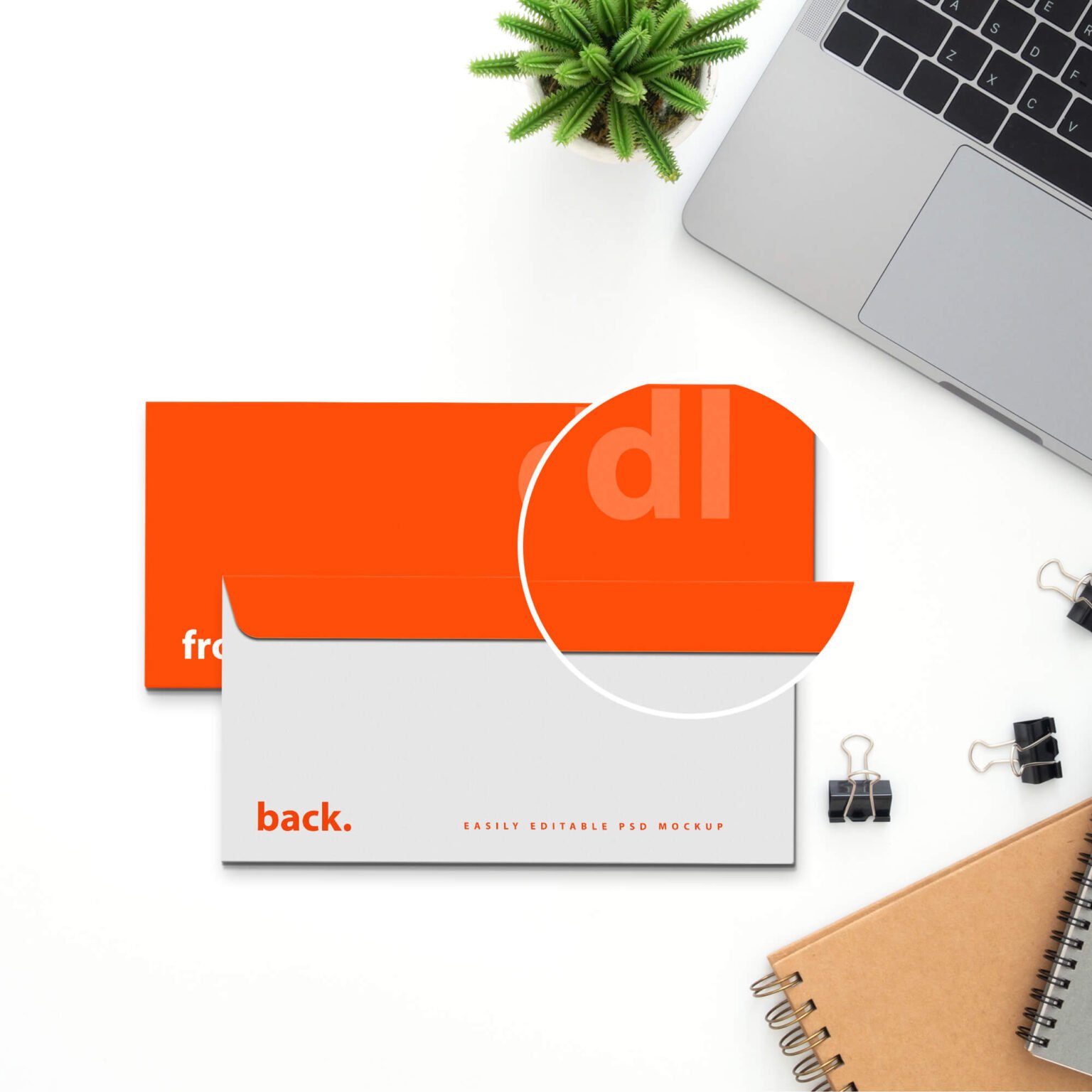 Download Free DL Envelope Mockup PSD Template - Mockup Den