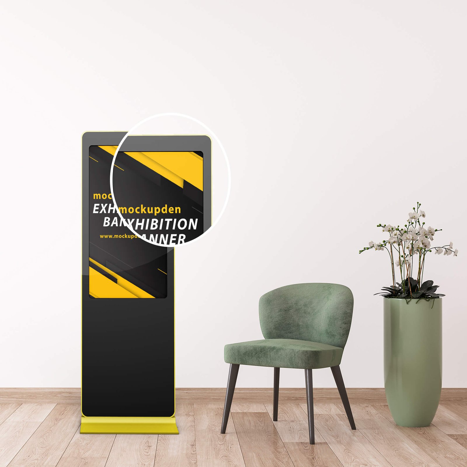 Close Up Of a Free Exhibition Banner Mockup PSD Template