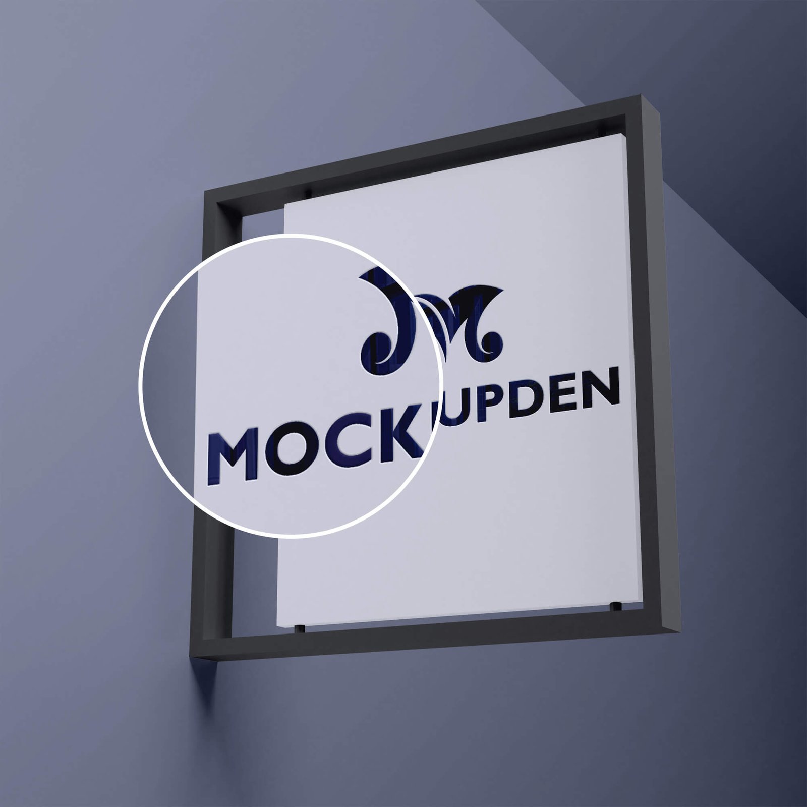 Close Up Of a Free Logo Signage Mockup PSD Template