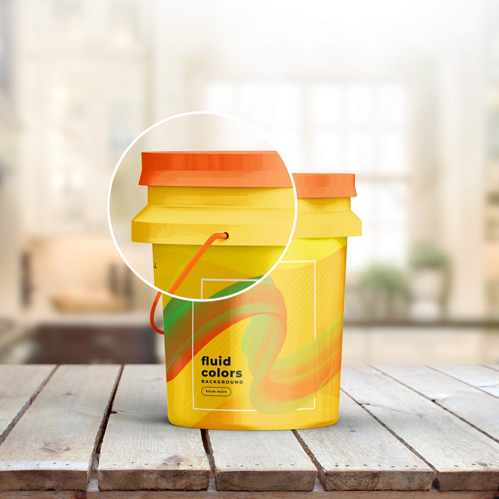 Download Free Color Paint Bucket Mockup PSD Template - Mockup Den