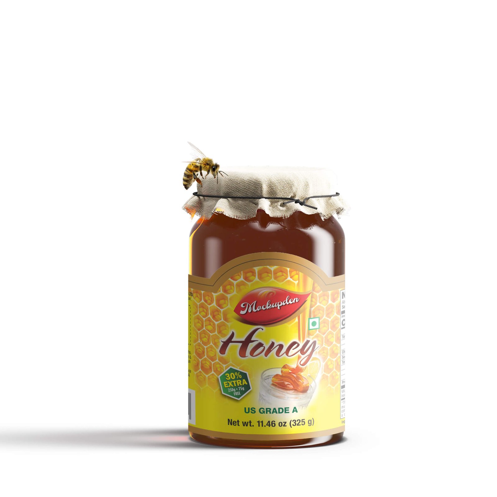 Design Free Honey Bottle Mockup PSD Template
