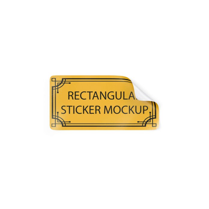 Download Free Rectangular Sticker Mockup PSD Template - Mockup Den