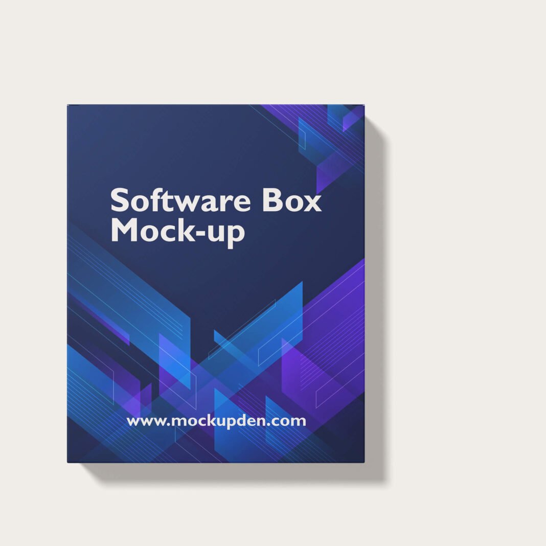 Free Software Box Mock-up PSD Template - Mockup Den