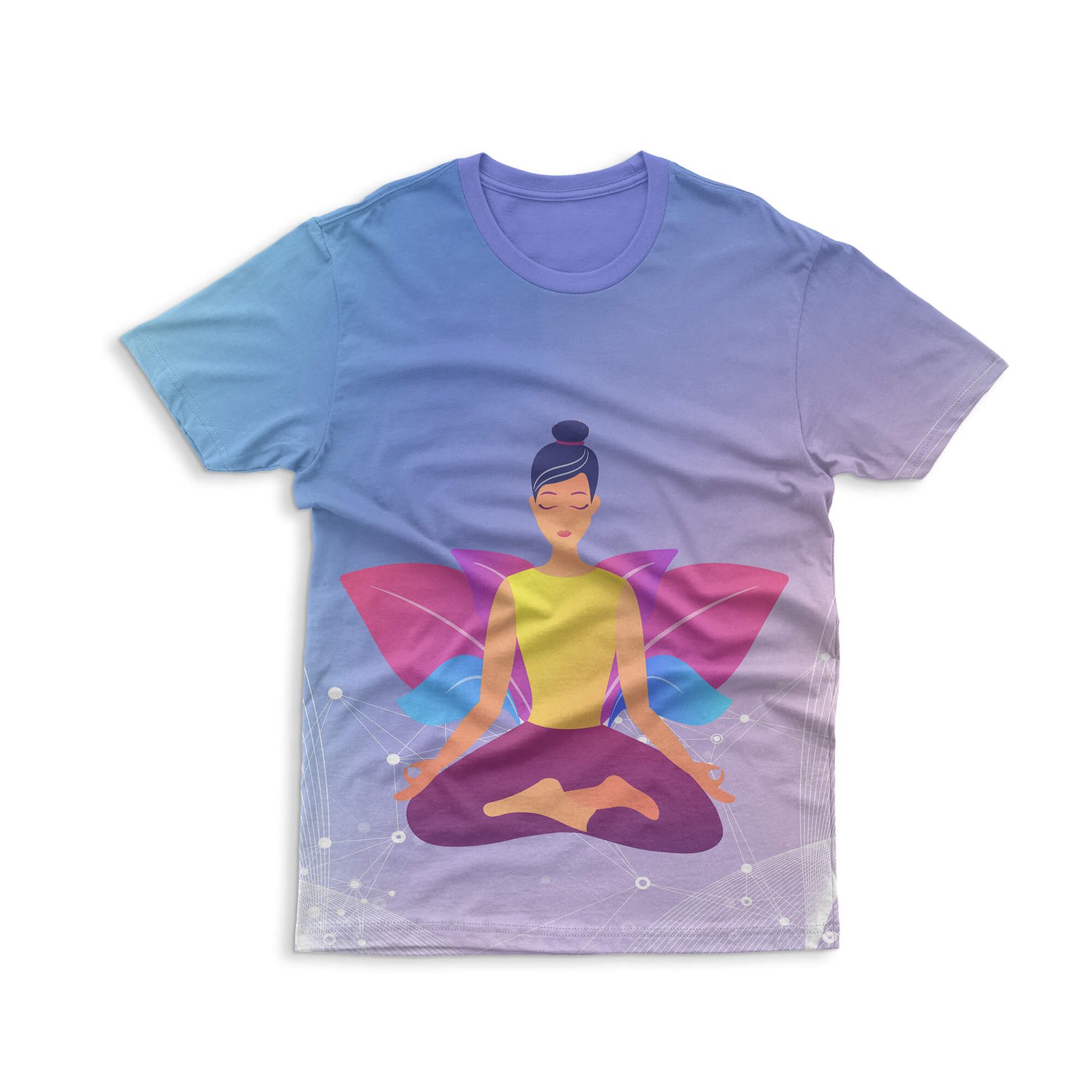 Design Free Yoga T Shirt Mockup PSD Template