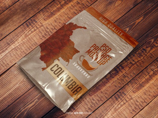 Doypack pouch bag mock-up general view Premium Psd