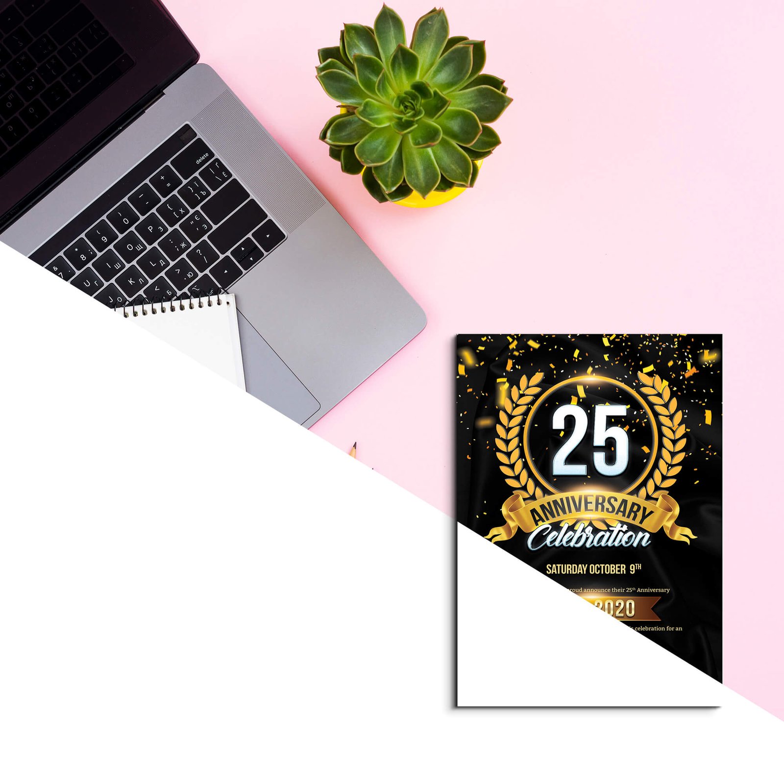 Editable Free 5X7 Card Mockup PSD Template