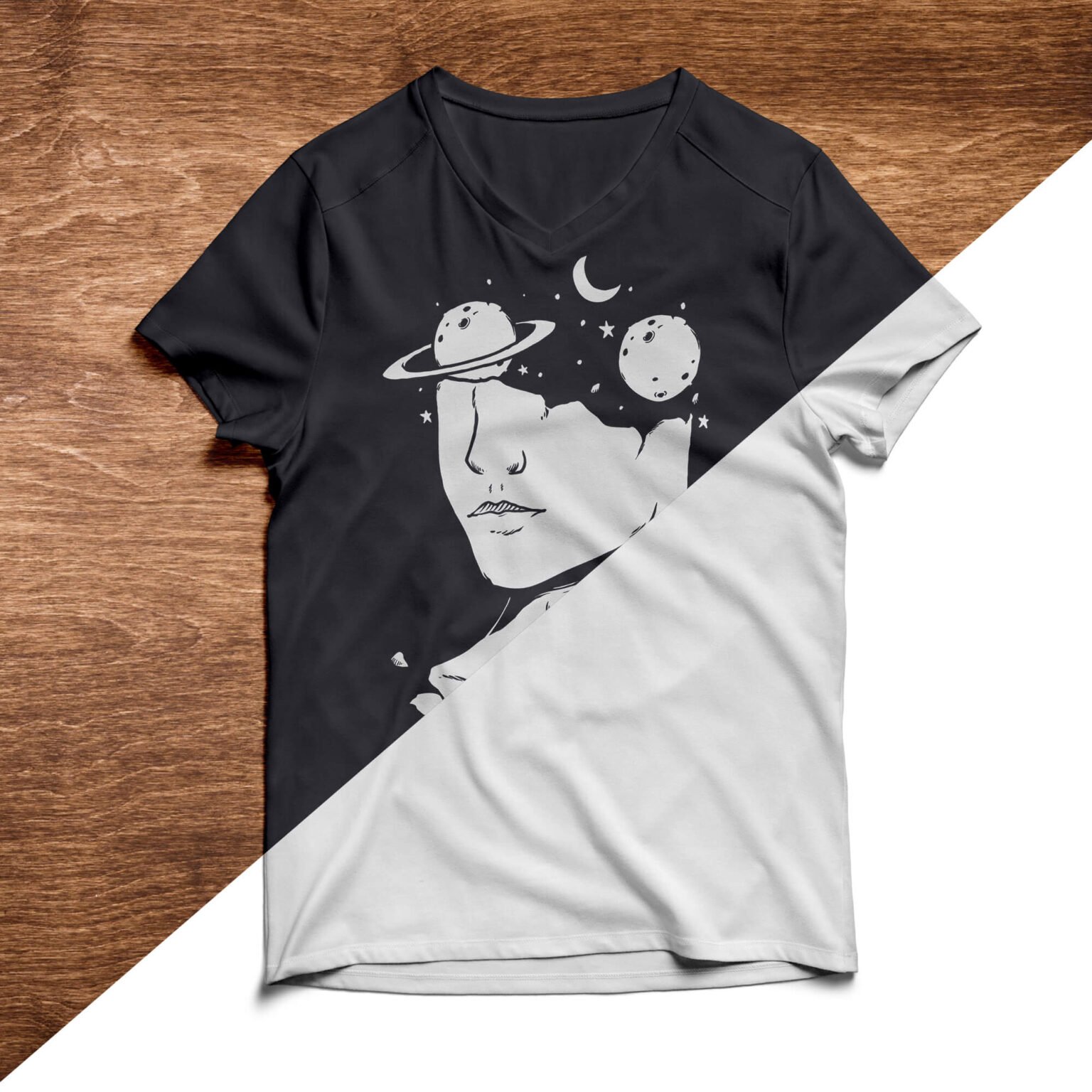 Free Black V Neck T Shirt Mockup PSD Template Mockup Den