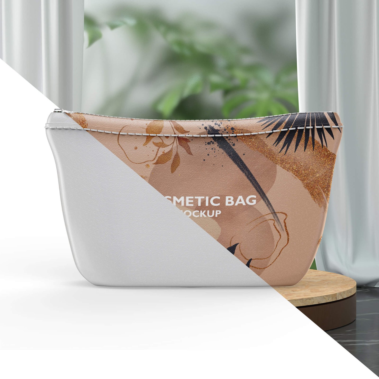 Editable Free Cosmetic Bag Mockup PSD Template