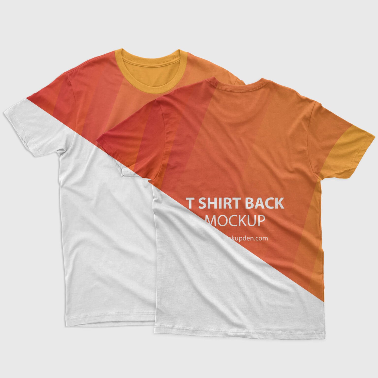 Download Free Front Back T shirt Mockup PSD Template - Mockup Den