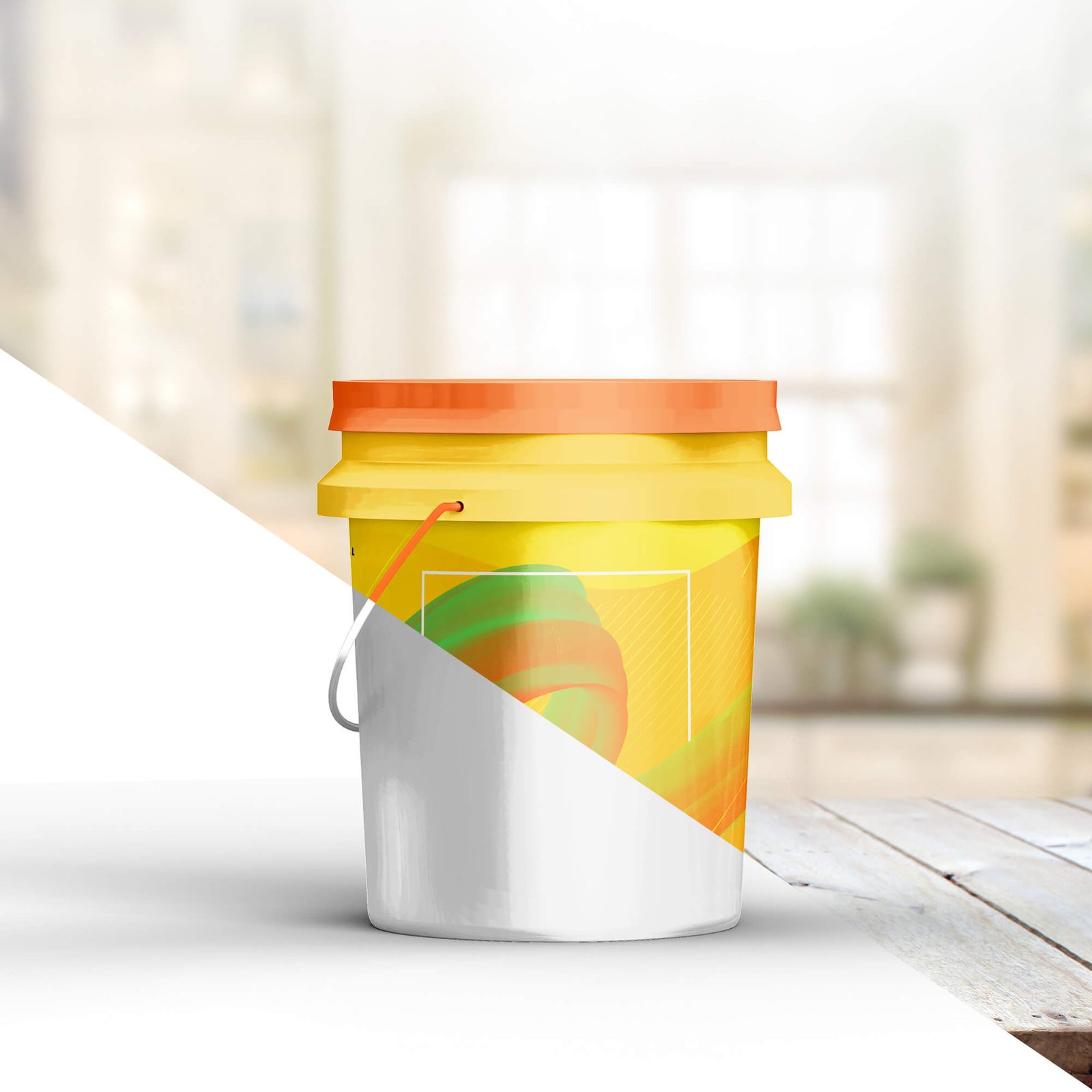 Editable Free Paint Bucket Mockup PSD Template