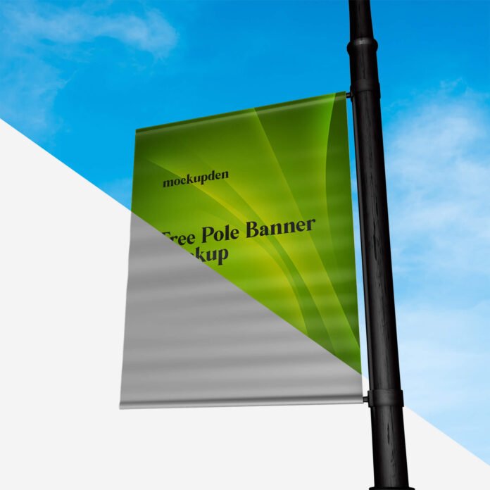 Free Pole Banner Mockup PSD Template - Mockup Den