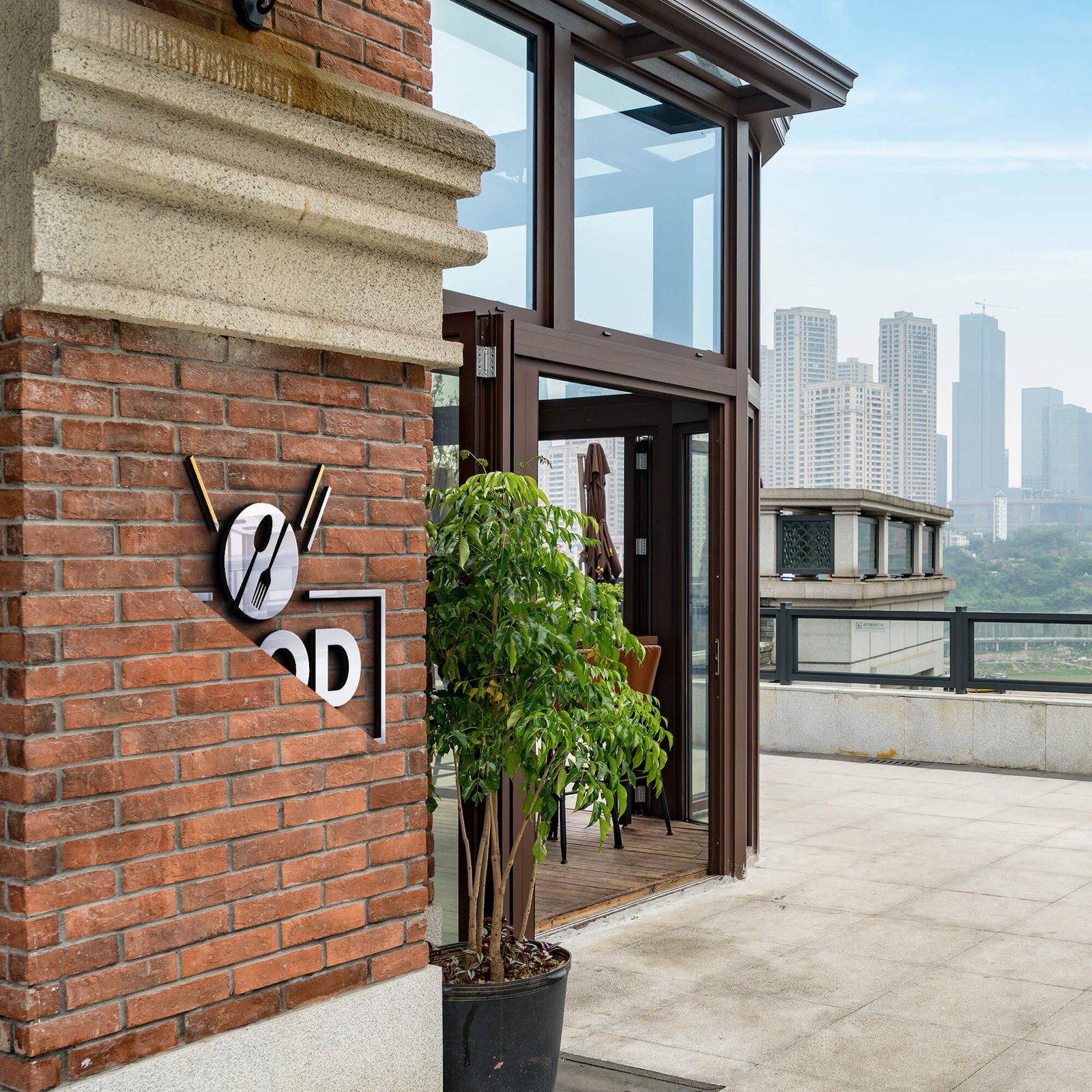 Free 40 Restaurant Sign Mockup Creative PSD Template