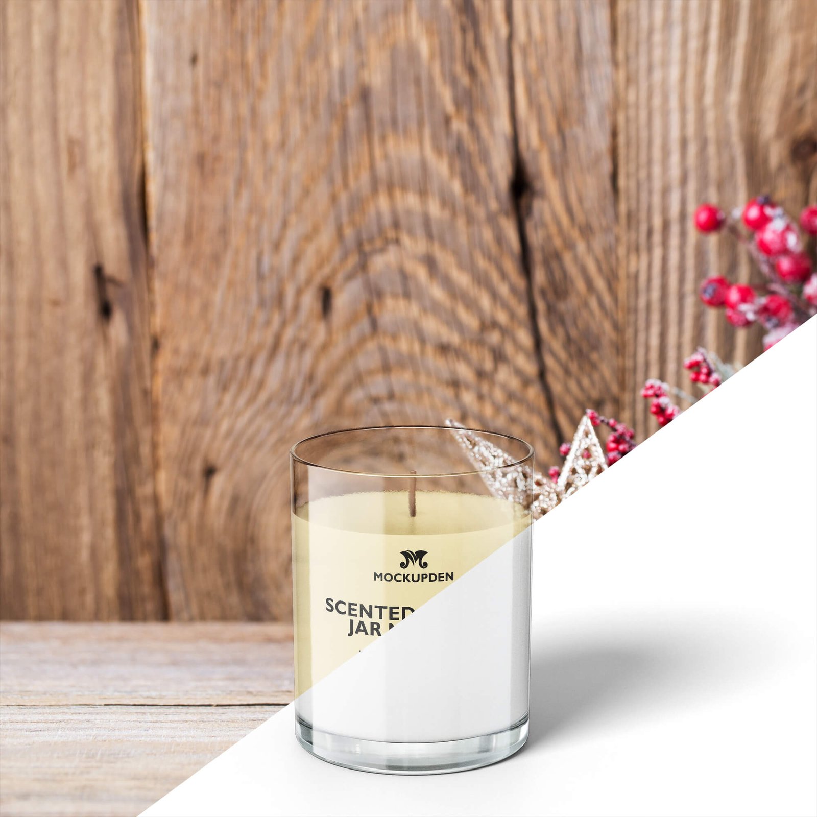 Editable Free Scented Candle Jar Mockup PSD Template