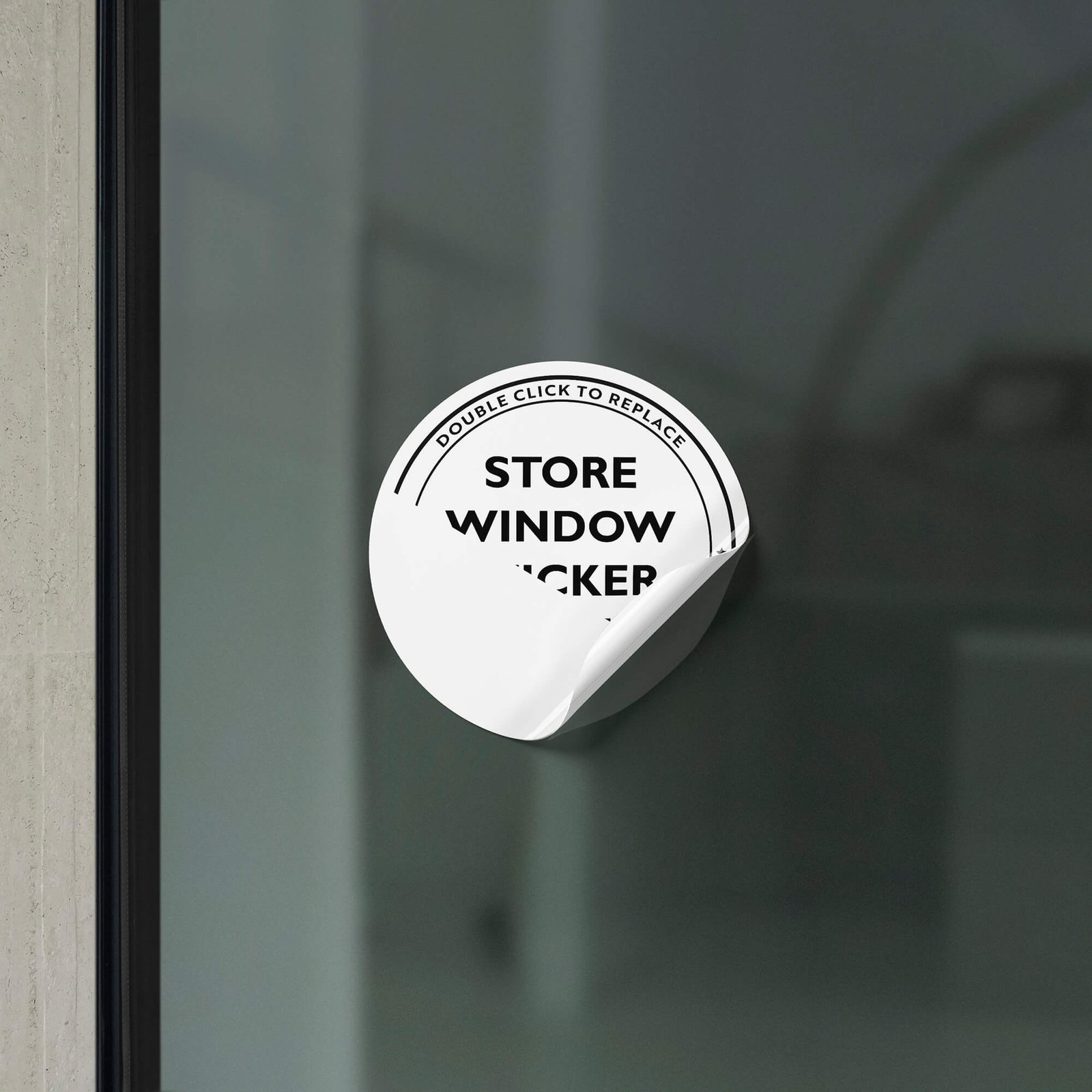 Editable Free Store Window Sticker Mockup PSD Template