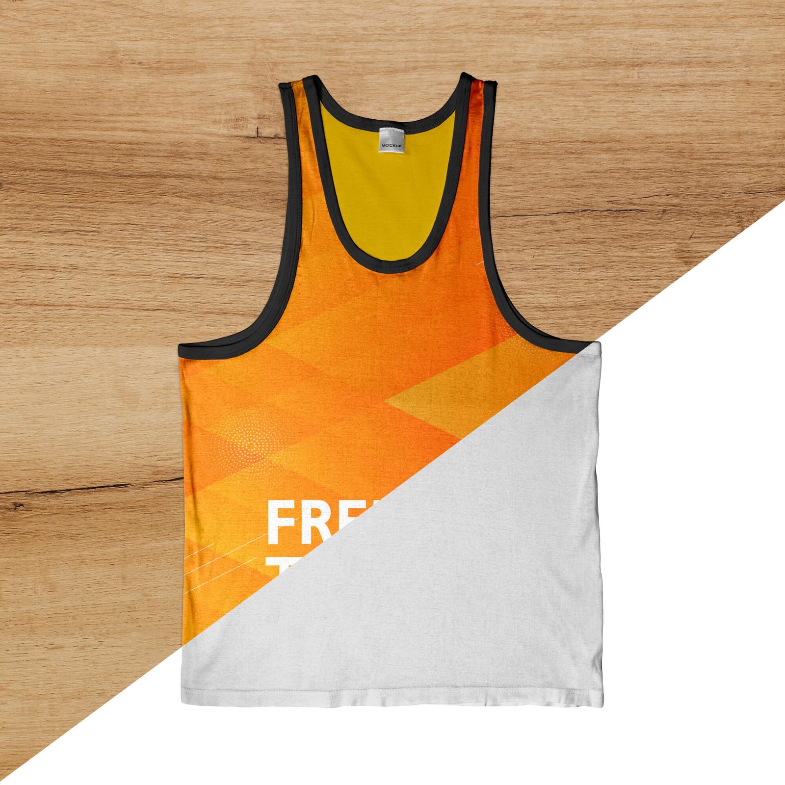 Editable Free Tank Top Template Mockup PSD