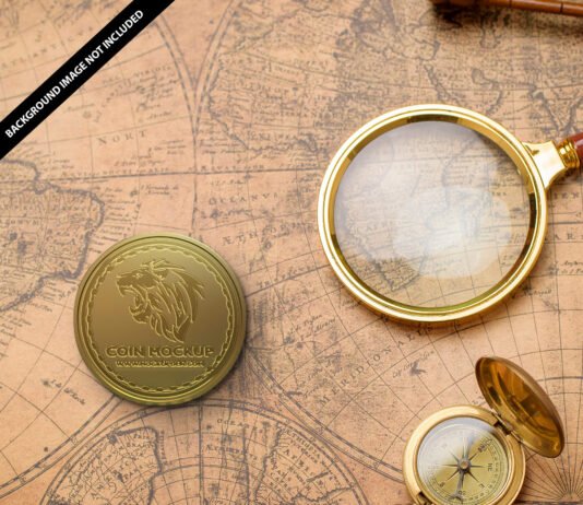 Free Coin MockUp PSD Template