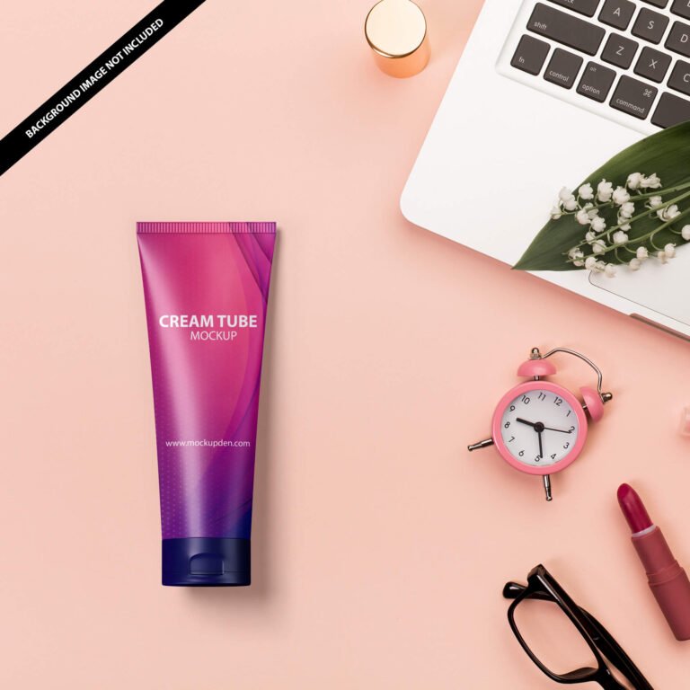 Free Cream Tube Mockup PSD Template