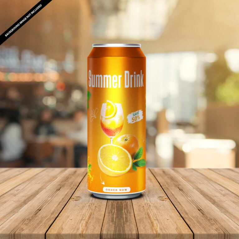 Free Energy Drink Can Mockup Vol 2 PSD Template