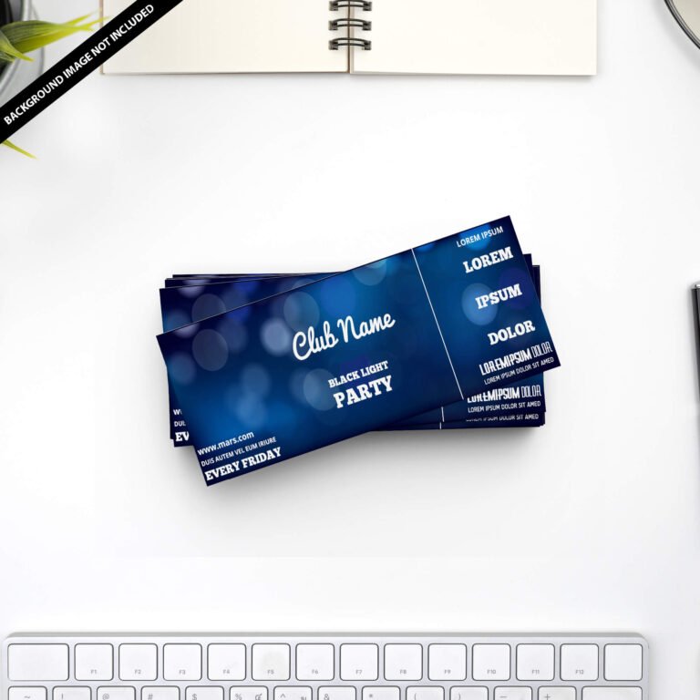 Free Event Ticket Mockup PSD Template