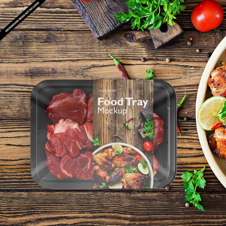 Free Designer Food Tray Mockup PSD Template
