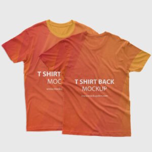 Free Front Back T shirt Mockup PSD Template - Mockup Den