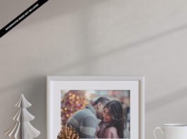 Free Holiday Greeting Frame Mockup PSD Template