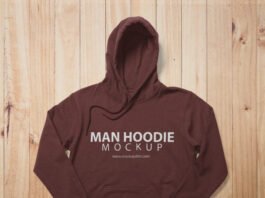 Free Man Hoodie Mockup PSD Template