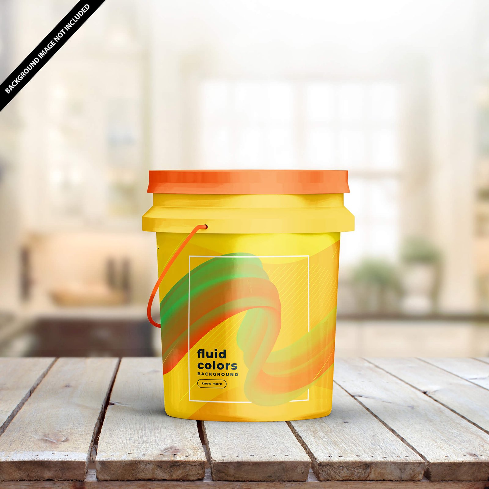 Free Color Paint Bucket Mockup PSD Template