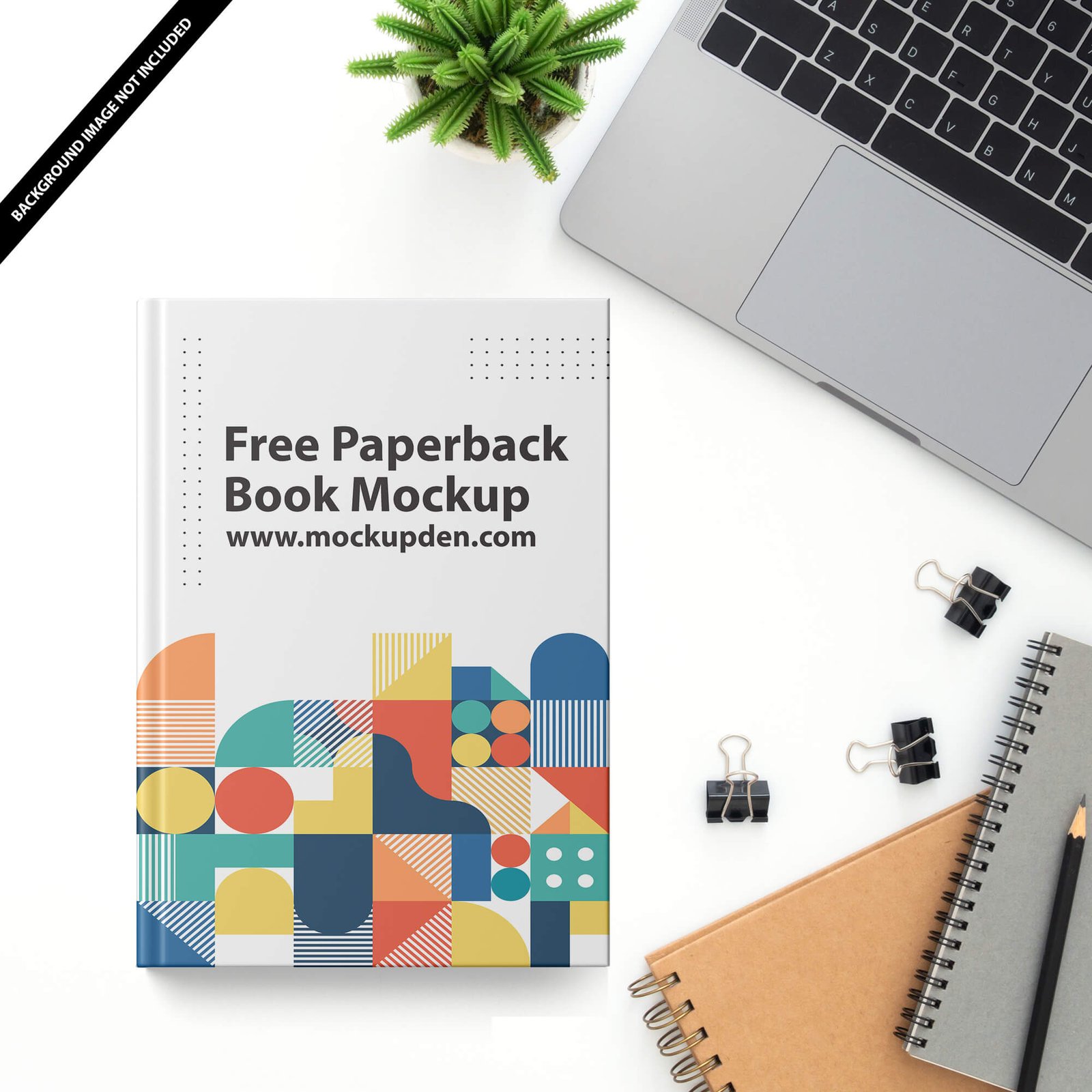 Free Paperback Book Mockup On a Table PSD Template