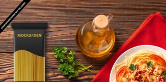 Free Pasta Mockup PSD Template