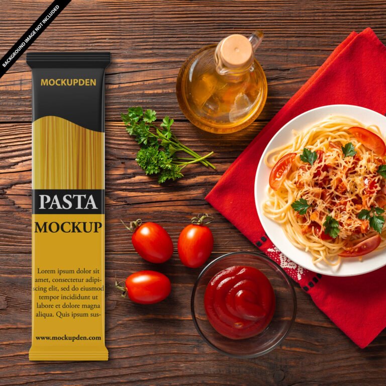Free Pasta Mockup PSD Template