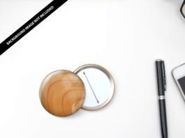 Free Pin Button Mockup Set PSD Template