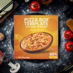 Free Pizza Box Template PSD Mockup