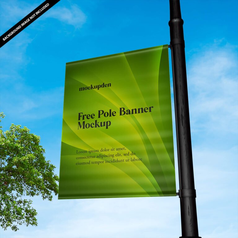 Free Pole Banner Mockup PSD Template