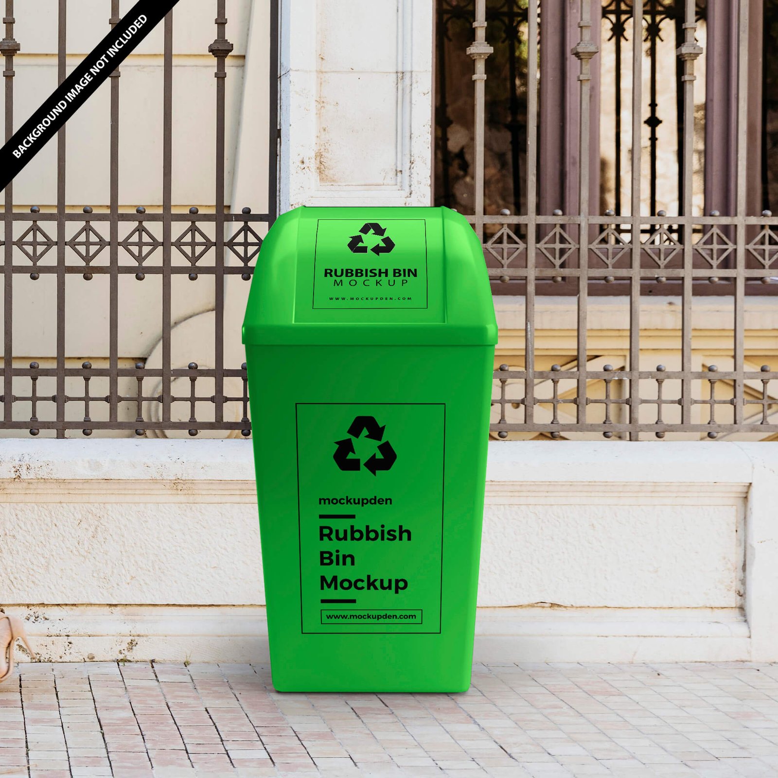 Free Rubbish Bin Mockup PSD Template